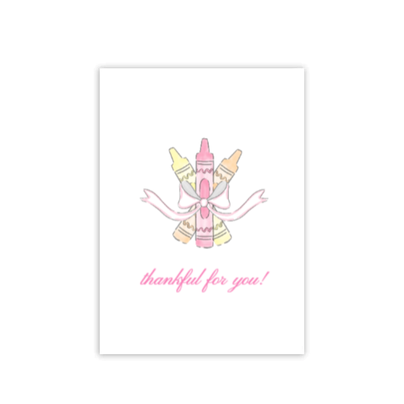 Pink Crayon Folded Card